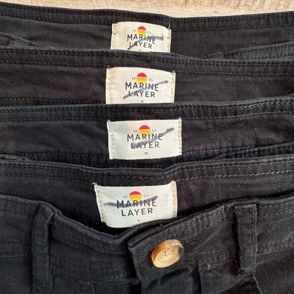 Marine Layer Bridget Flare Wide Leg Twill Pants Faded Black Stretch Plus Size 14 - Picture 8 of 12